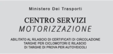 Centro Servizi Motorizzazione - Rilascio Targhe